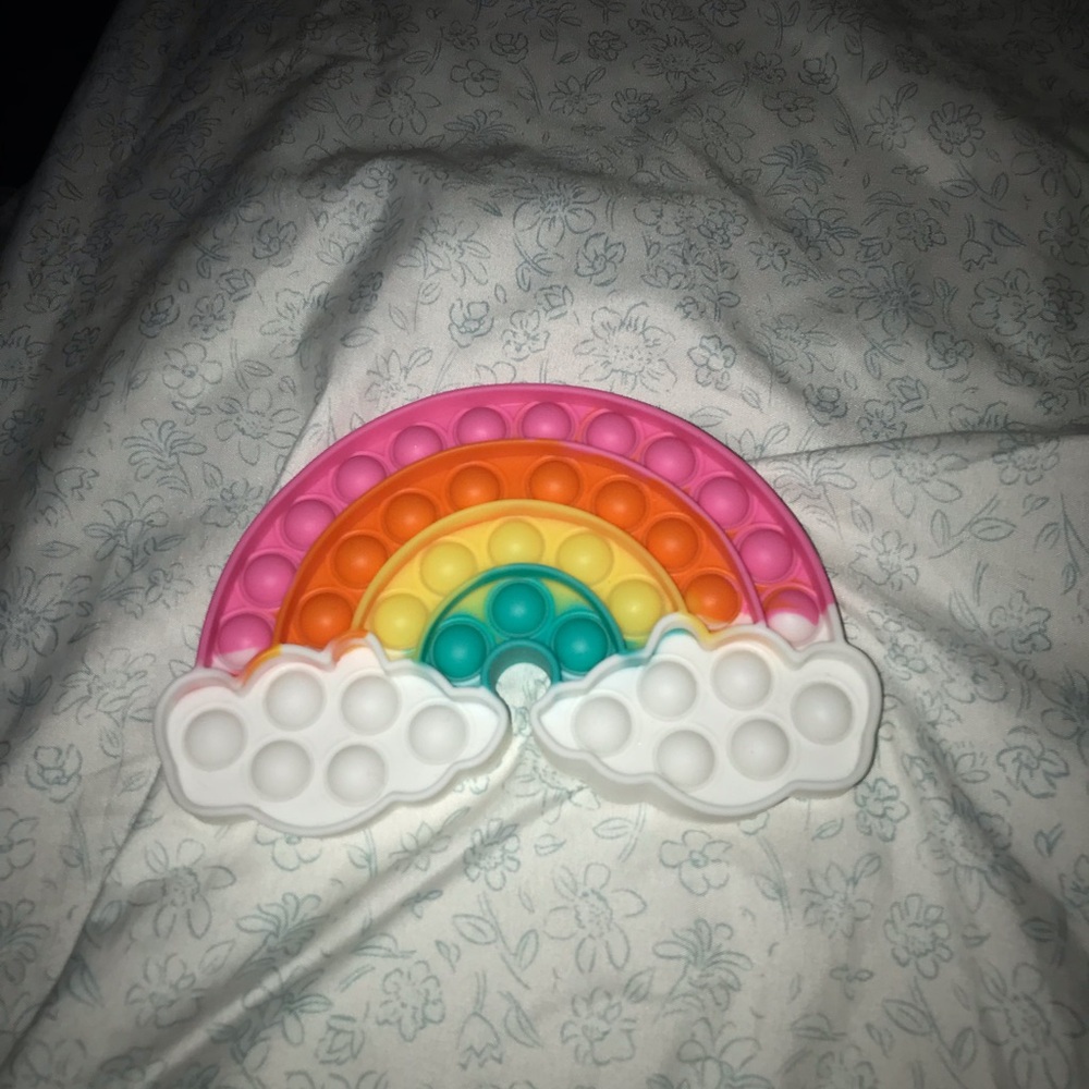 Rainbow Pop Bubble Fidget Toy - Pink Orange Yellow Green White